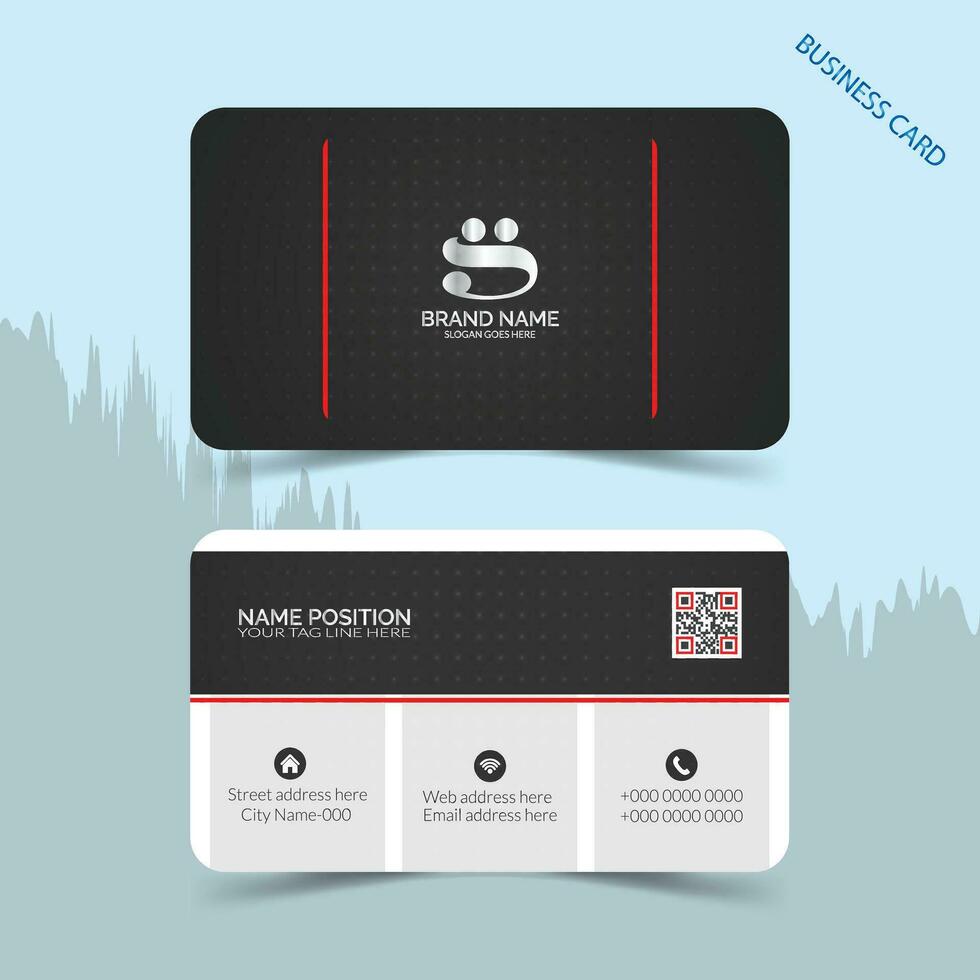 Premium business card template design with mockup and background vector