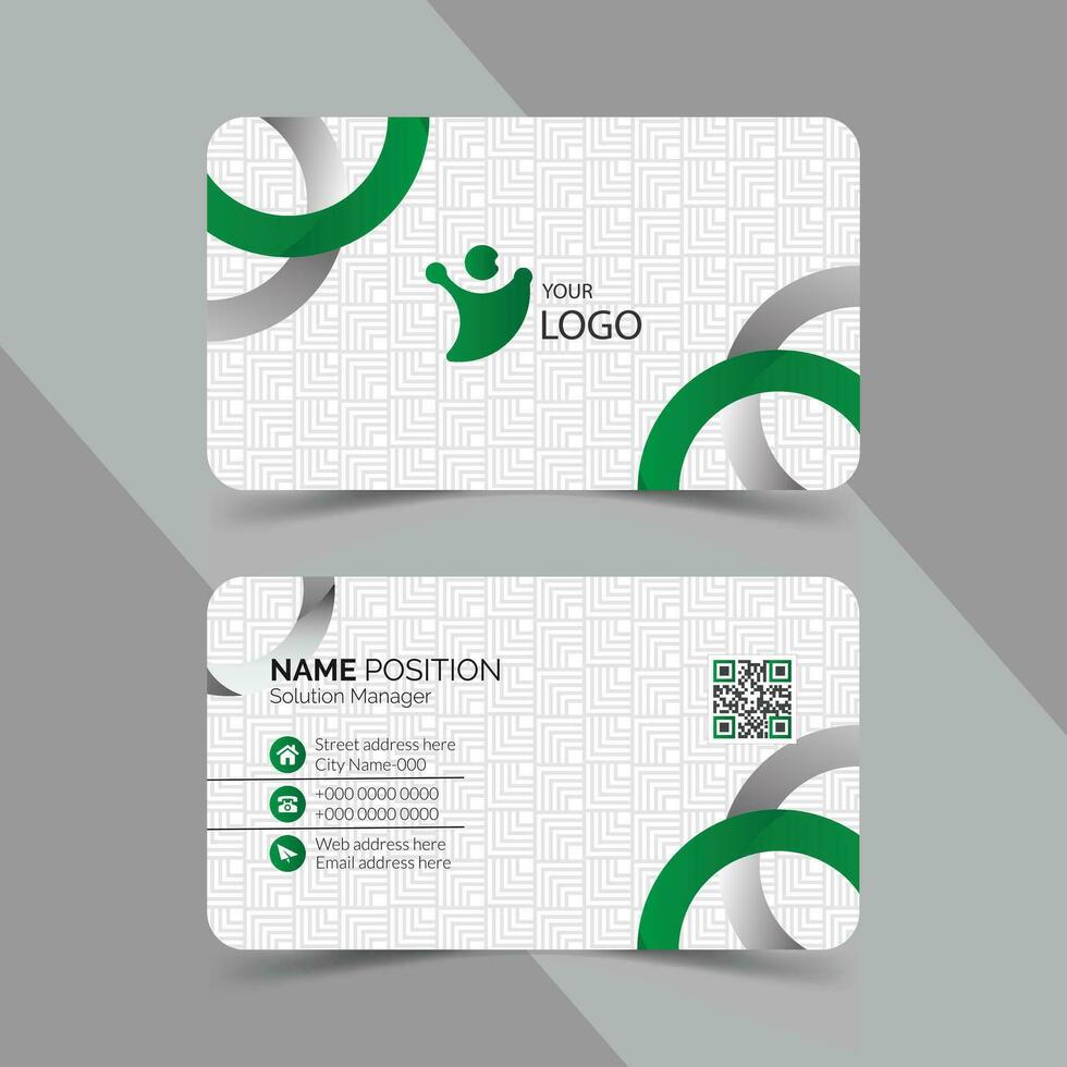 Modern double side business card template and white visiting card vector