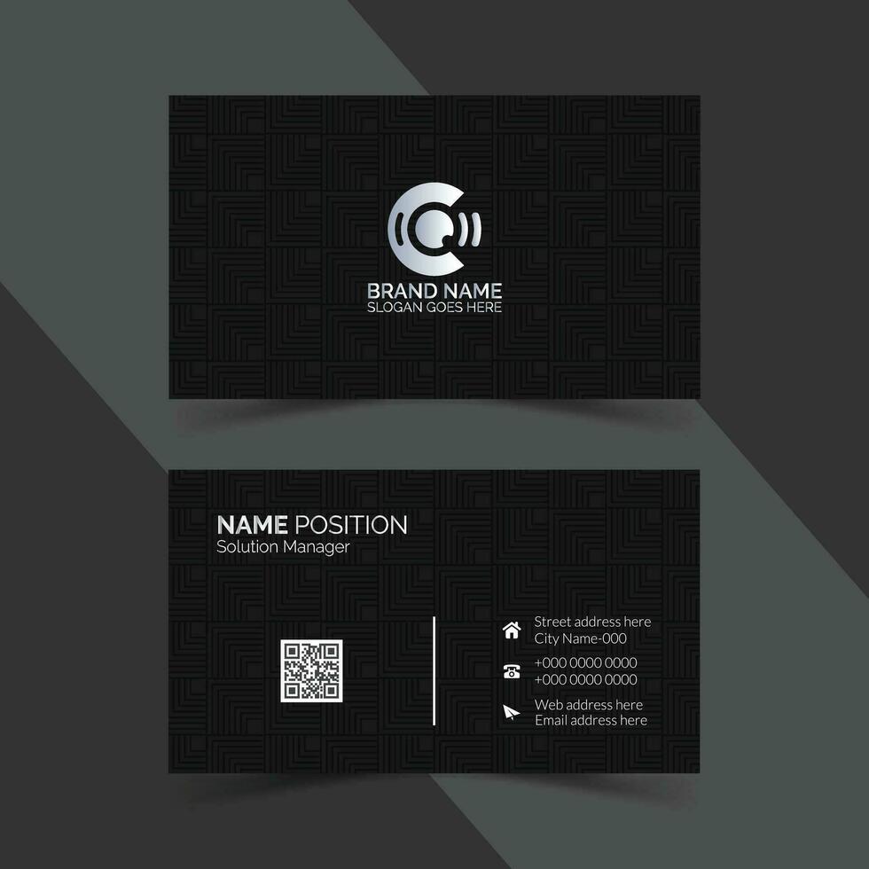 Modern Dark Business Card Layout vector