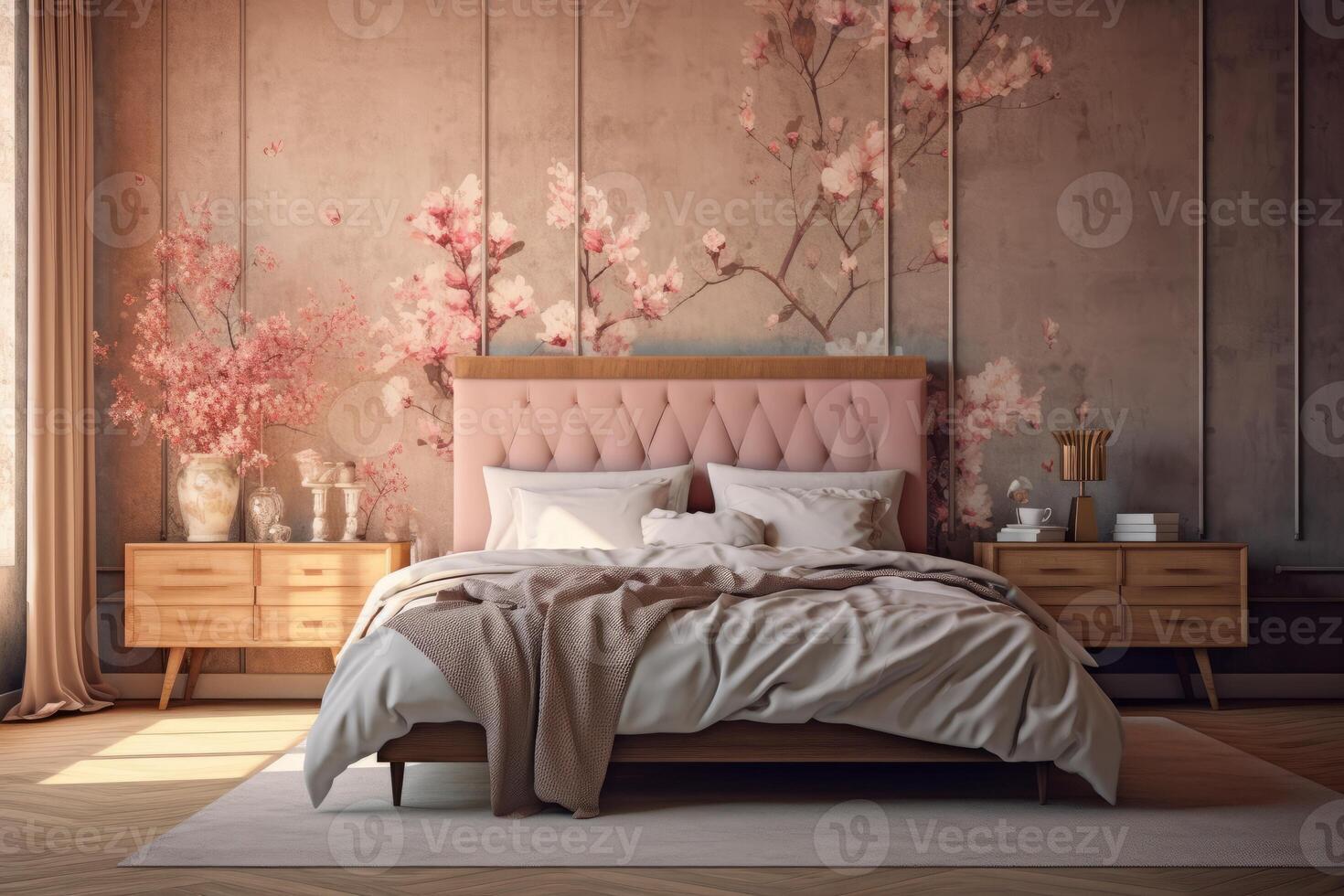 Ai Generative  Photo of a elegant and modern bedroom