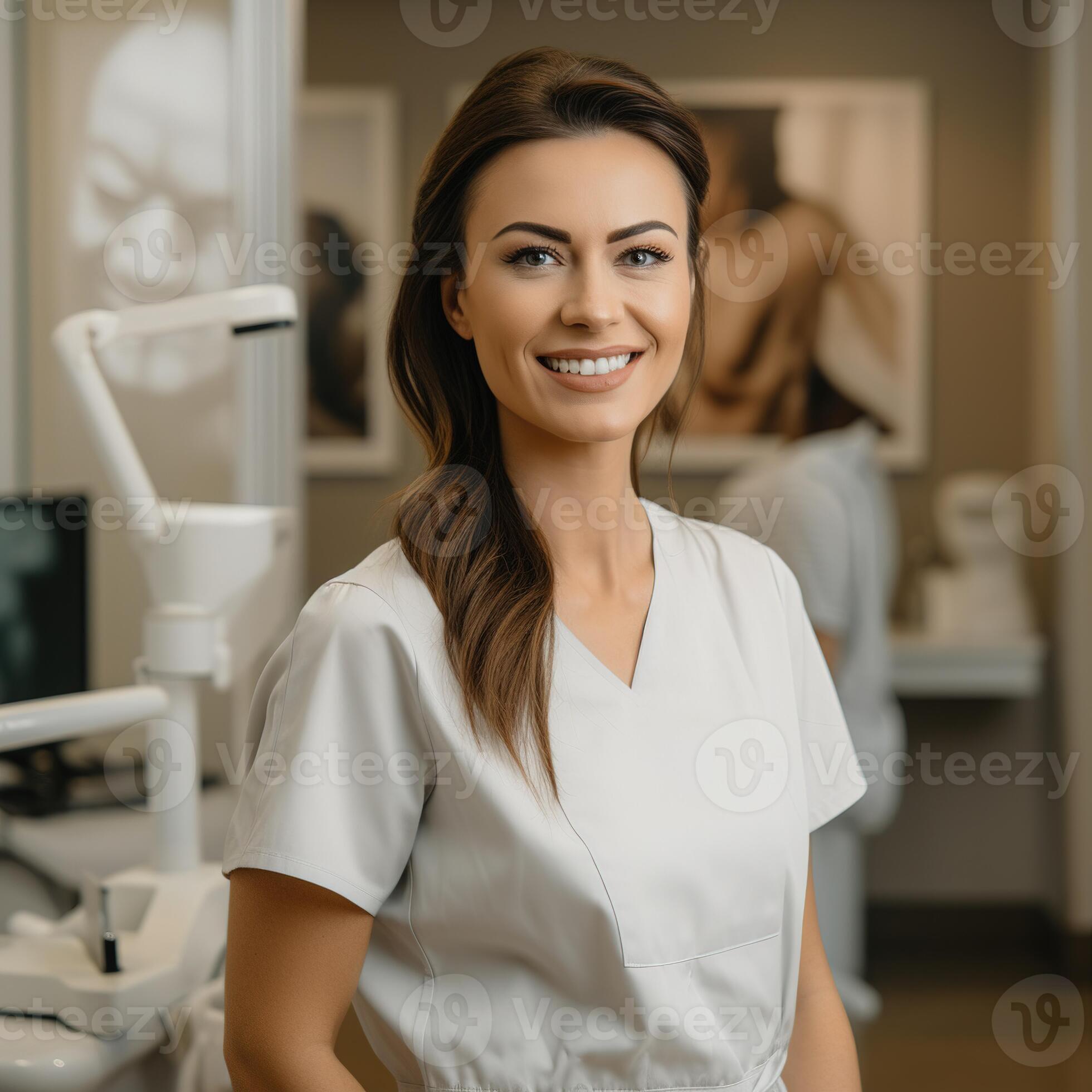 portrait of smiling female nurse 25773744 Stock Photo at Vecteezy