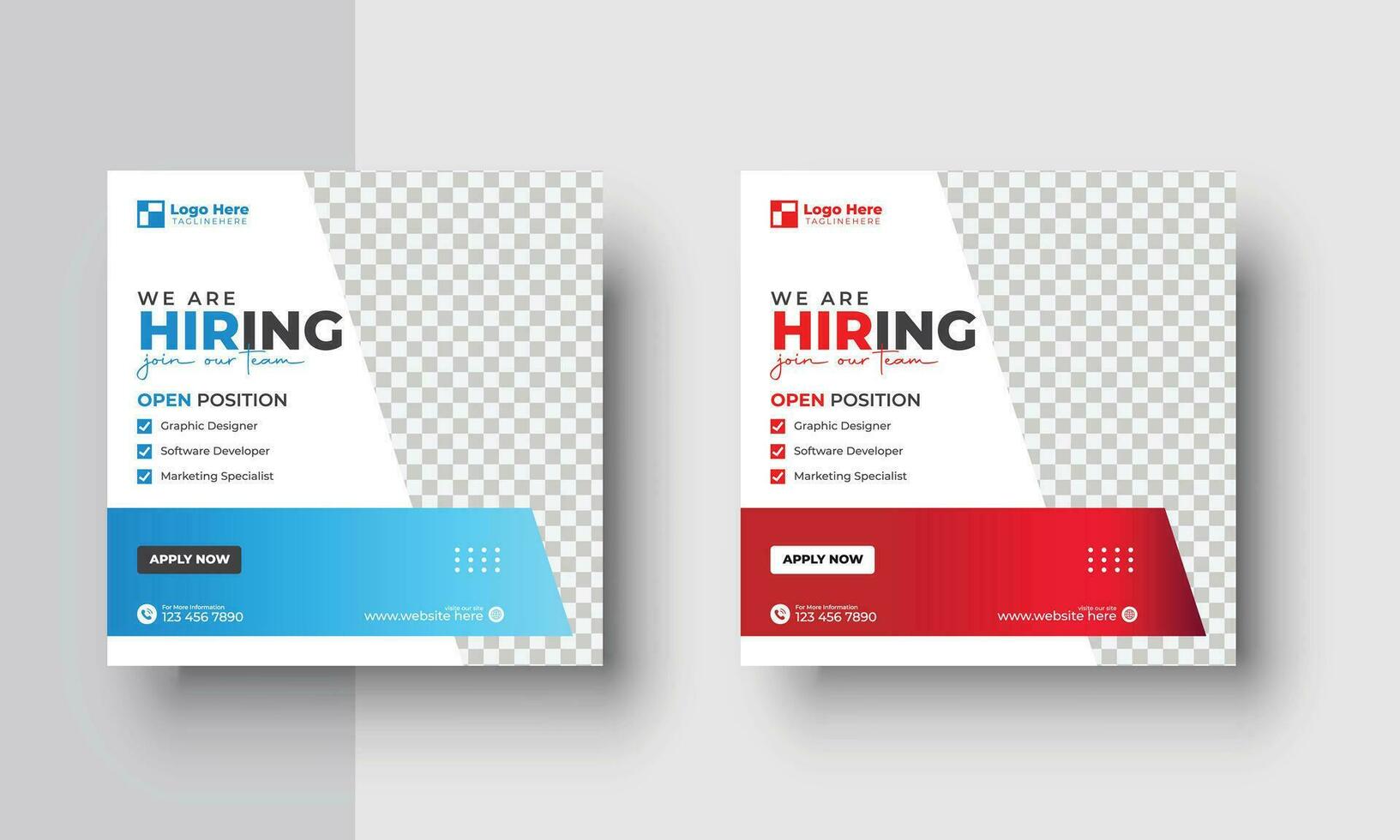 Poster for we are hiring. employees needed. Job recruitment design for companies or agency. good template for advertising on social media vector