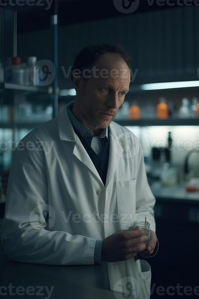 portrait of a man working in the lab photo