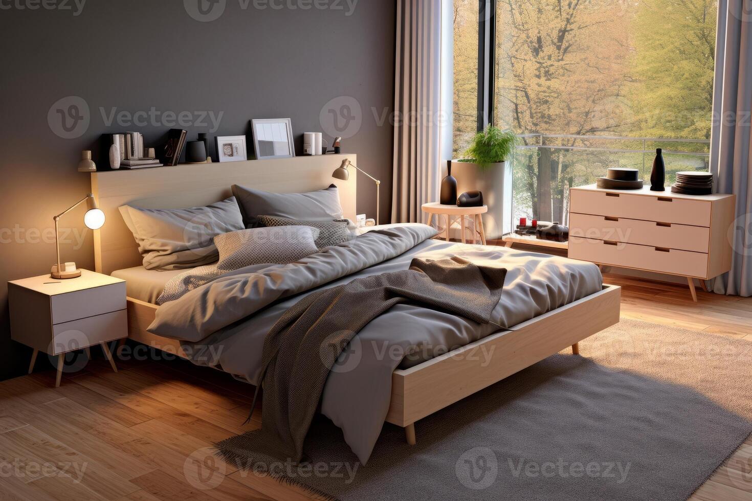 Photo of a elegant and modern bedroom