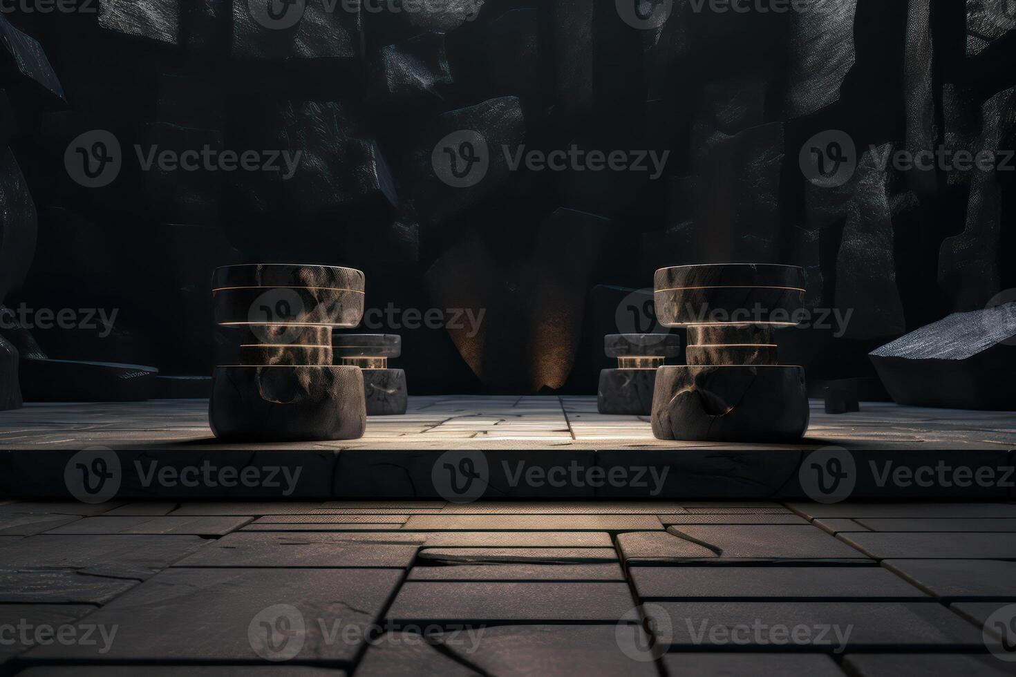 Photo of a podium in space for product presentation