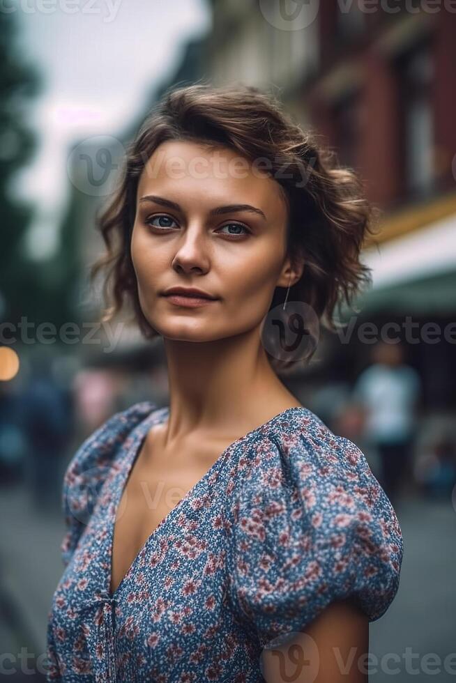 ai generado retrato de un Moda mujer foto