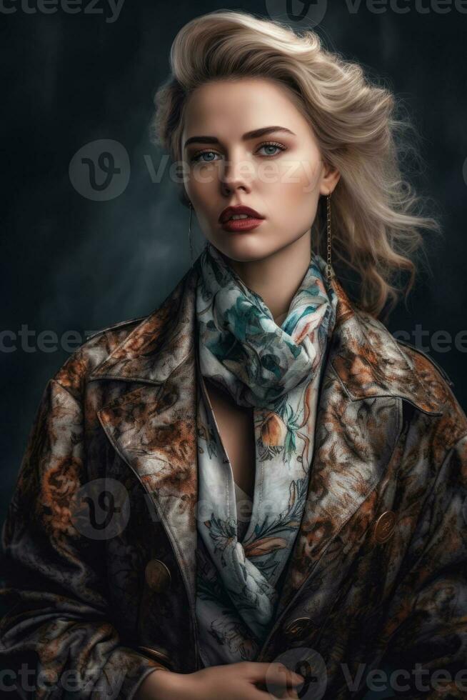 Ai Generative Photo portrait of a fashion women