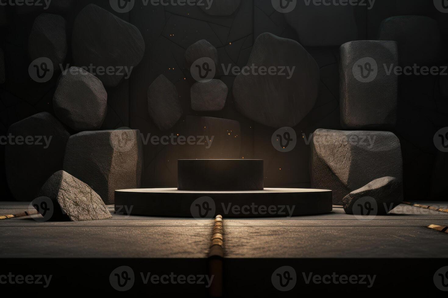 Photo of a podium in space for product presentation