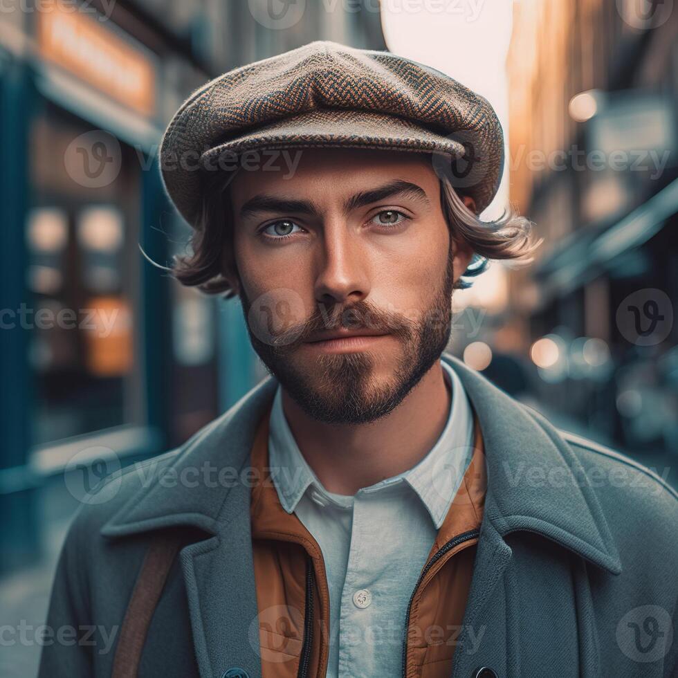 ai generado retrato de un Moda hombre foto