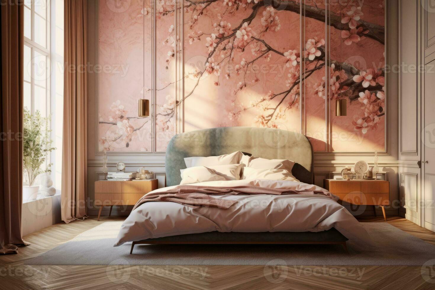 ai generativo foto de un elegante y moderno dormitorio