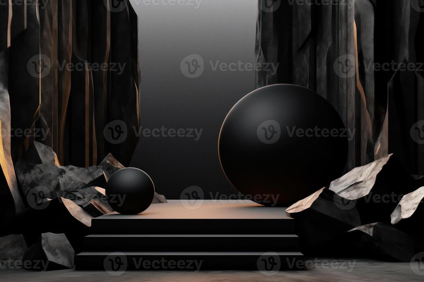 Photo of a podium in space for product presentation