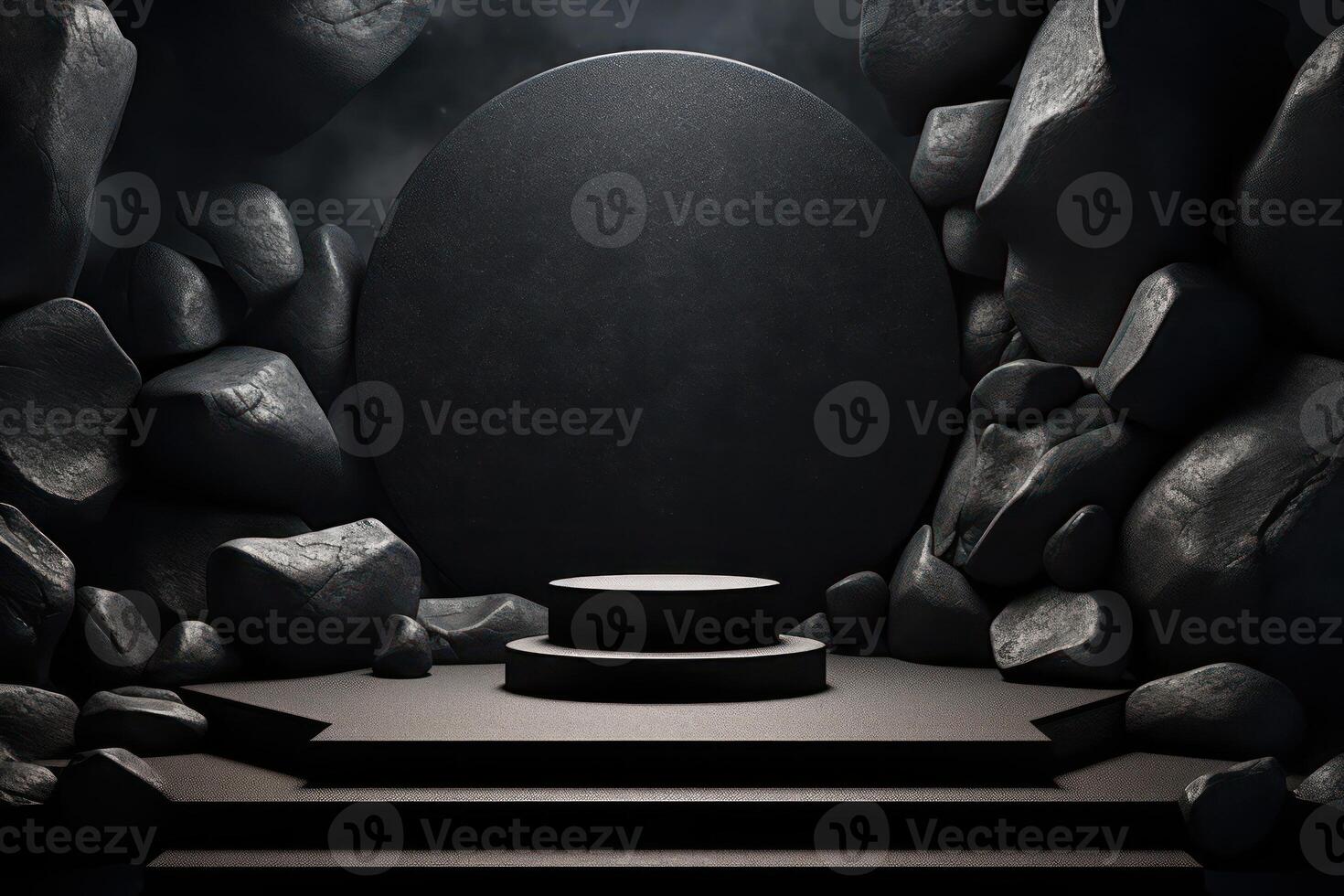 Photo of a podium in space for product presentation