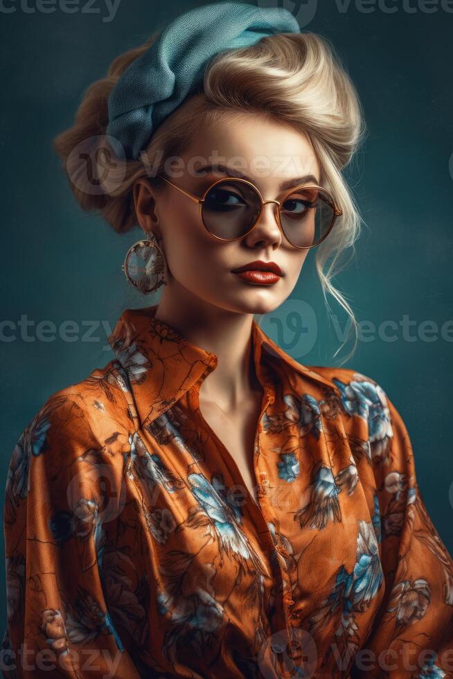 Ai Generative Photo portrait of a fashion women