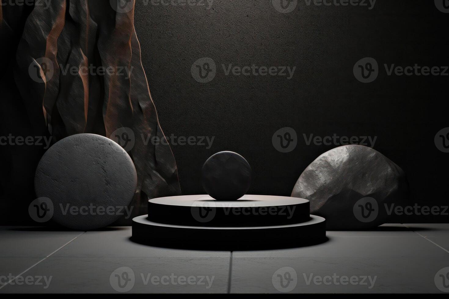 Photo of a podium in space for product presentation