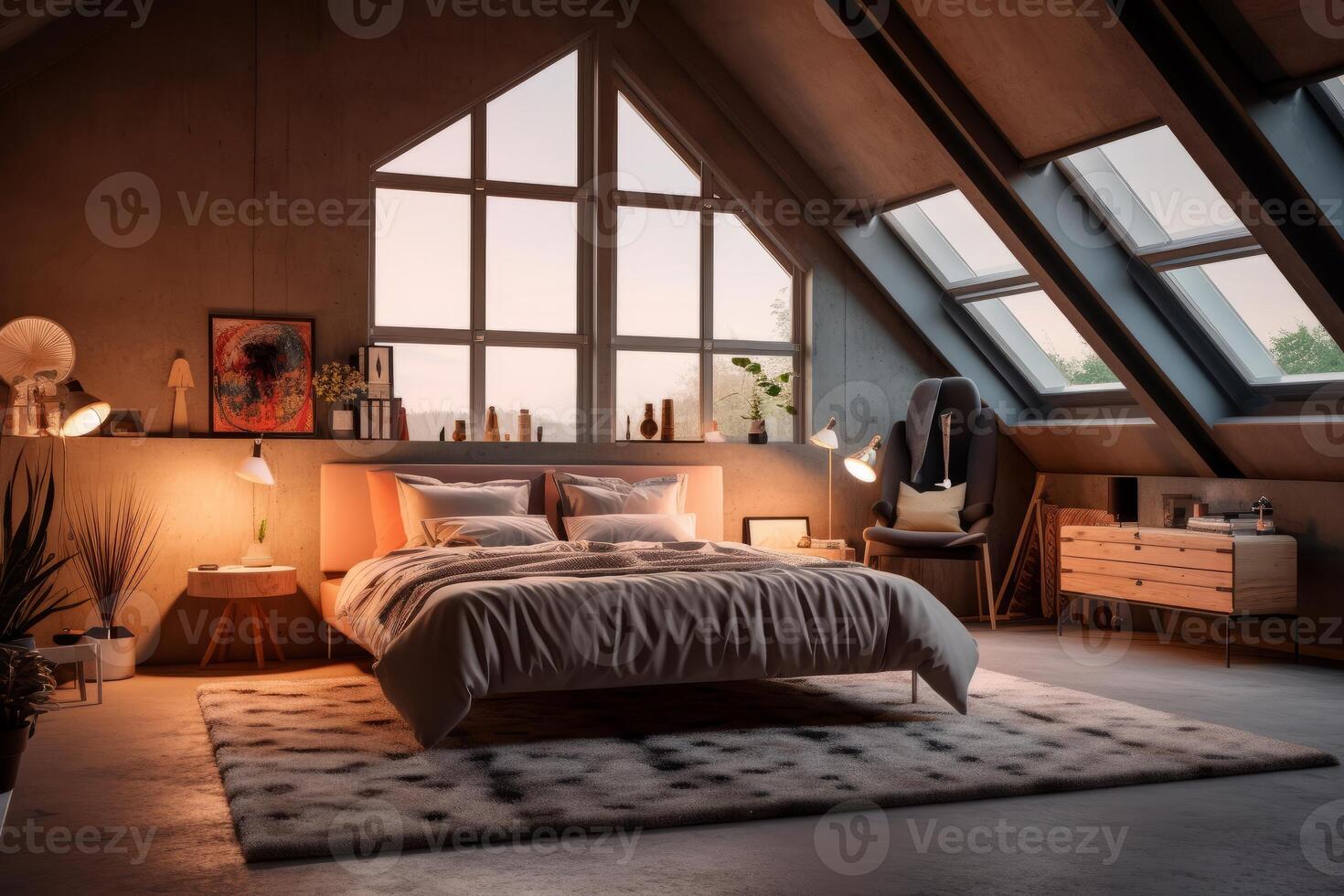 Photo of a elegant and modern bedroom