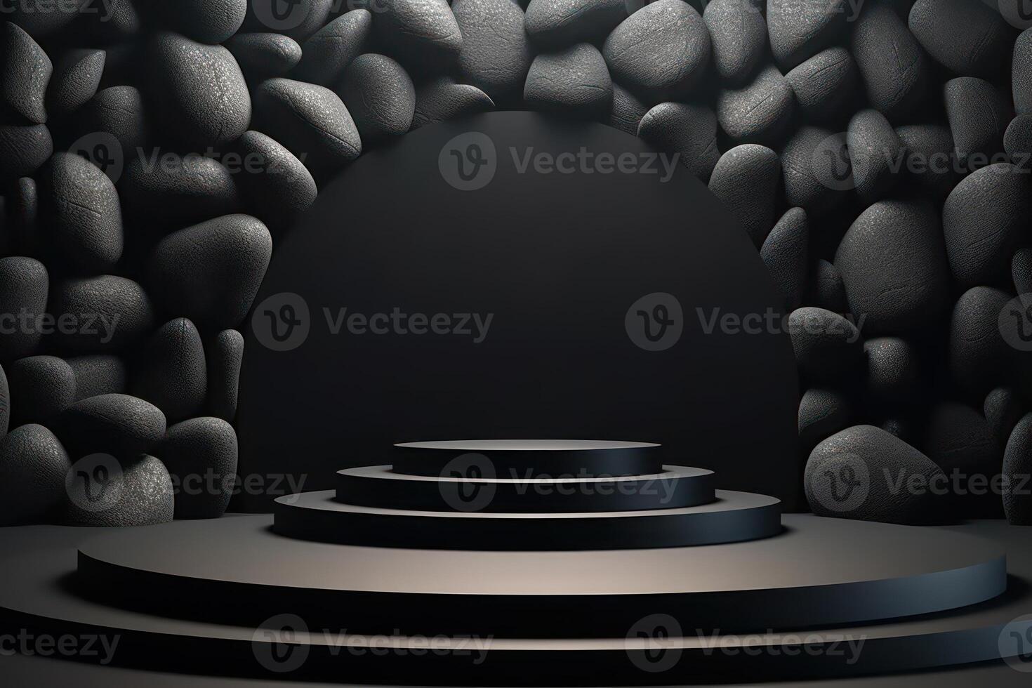 Photo of a podium in space for product presentation