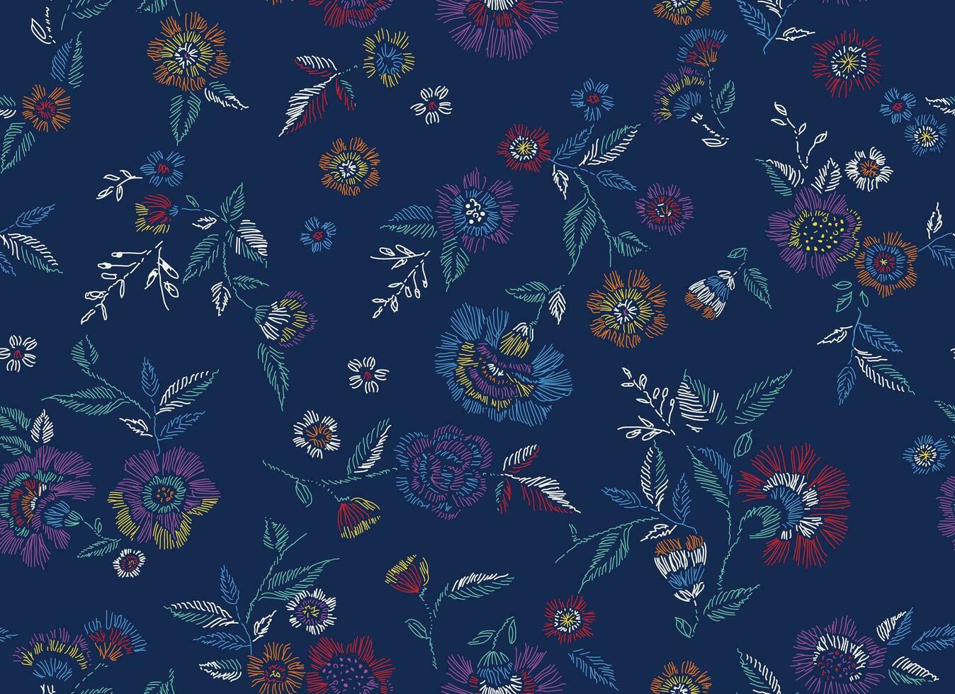 Lovely print for decoration of textiles and design. Flower background. Art drawing for surface. Tenderness decor. vector