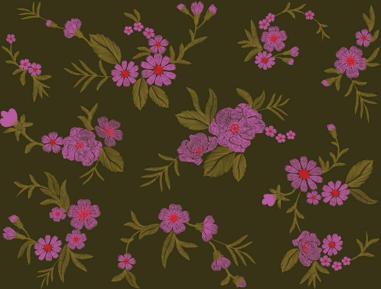 Lovely print for decoration of textiles and design. Flower background. Art drawing for surface. Tenderness decor. vector