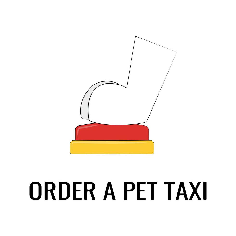 Red Button Order a Pet Taxi Paw of the Animal press the button vector