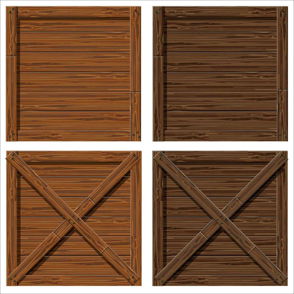 Wooden box texture in vector. Object for games in high quality. Isolated on transparent background. vector