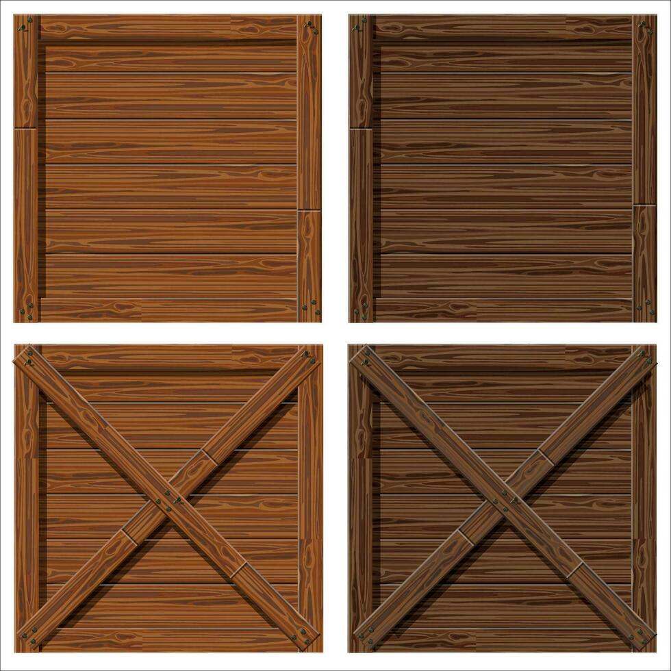 de madera caja textura en vector. objeto para juegos en alto calidad. aislado en transparente antecedentes. vector