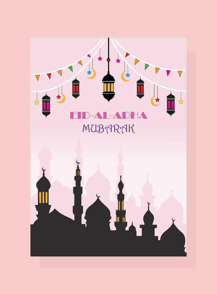 Eid Greetings Card, Eid-Al-Adha Poster vector