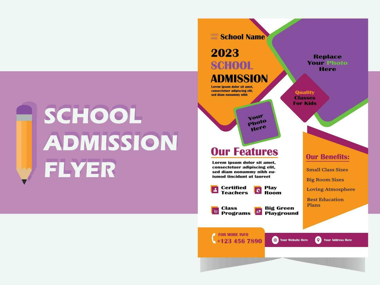 School Admission Template vector