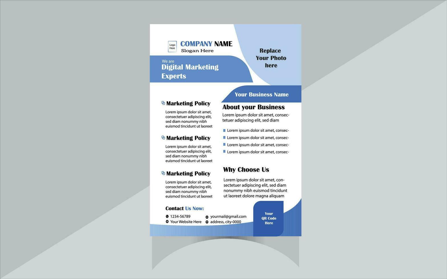 Corporate Flyer, Business Template, A4 Vector Flyer, Poster