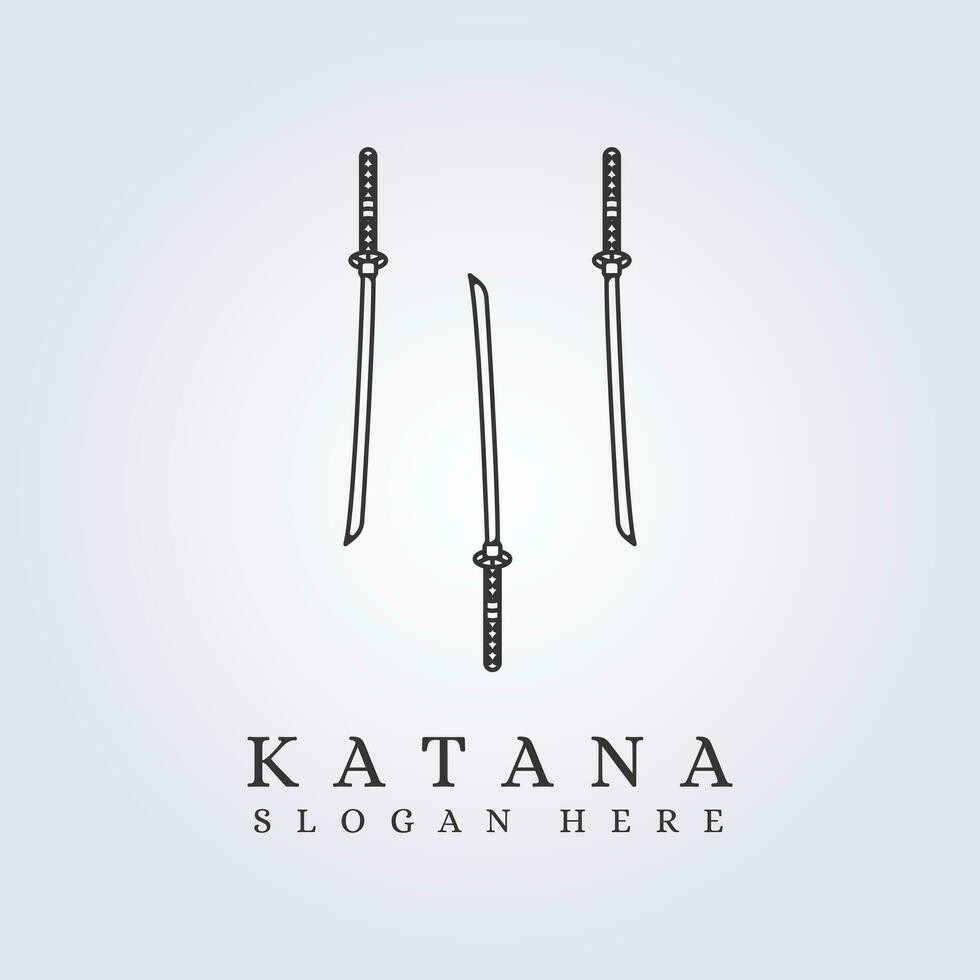 3 samurai katana sword logo vector symbol icon template background design