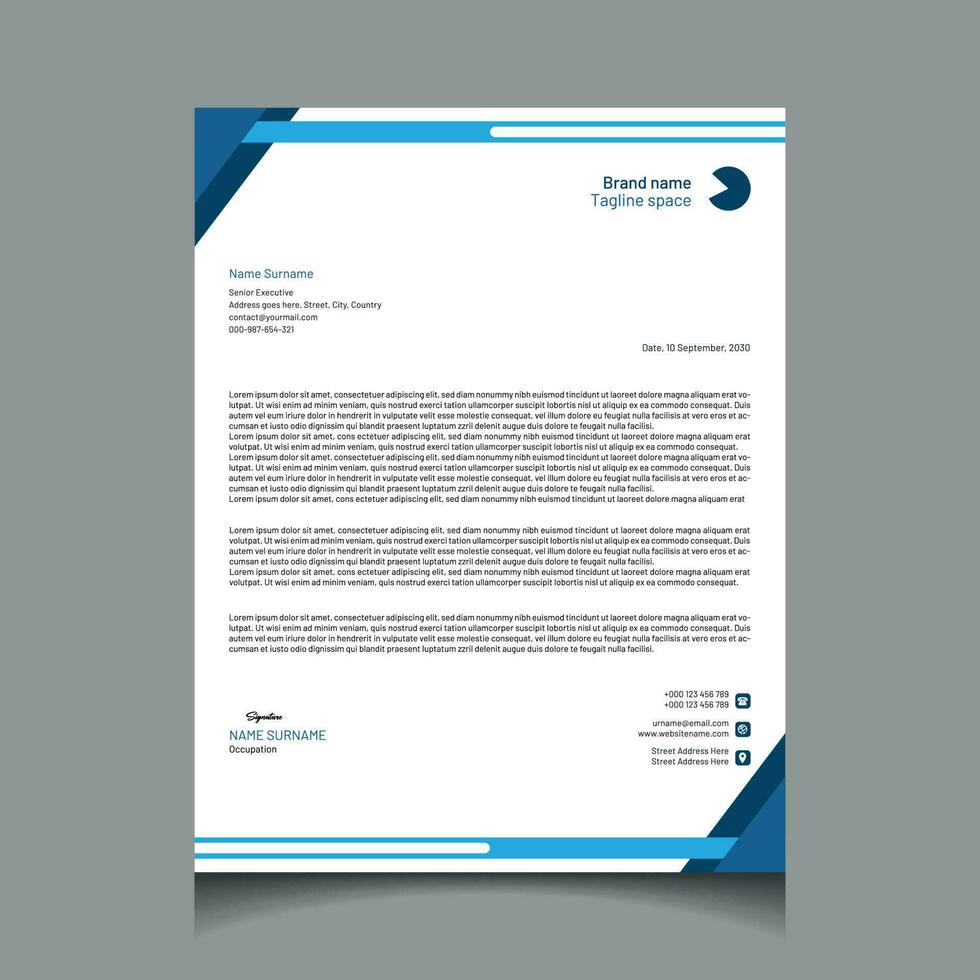 Vector professional creative letterhead template design for your business