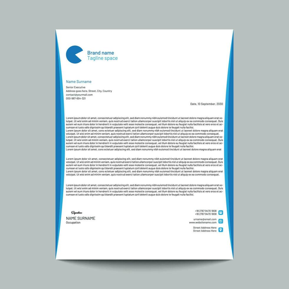 Vector professional creative letterhead template design for your business