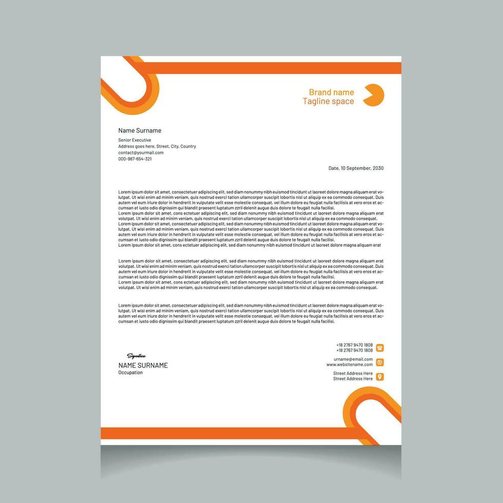 Vector professional creative letterhead template design for your business