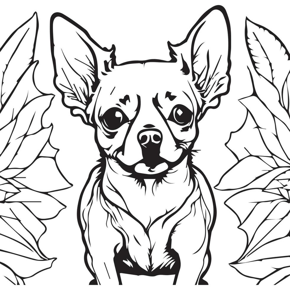 Cute Baby Dog Line Art Design vector