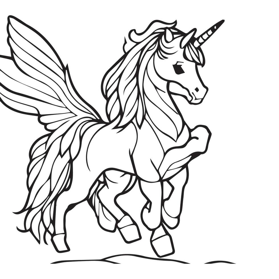 Cute Baby Horse Line Art vector