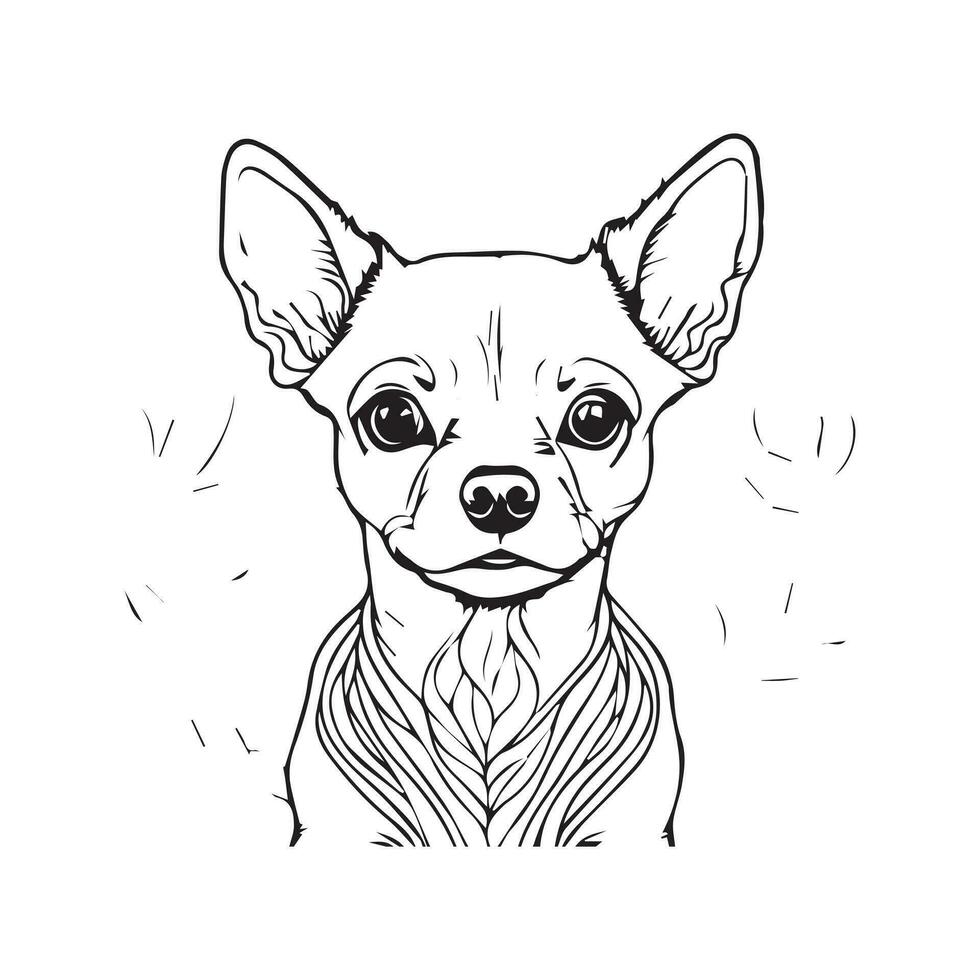 Cute Baby Dog Line Art Design vector