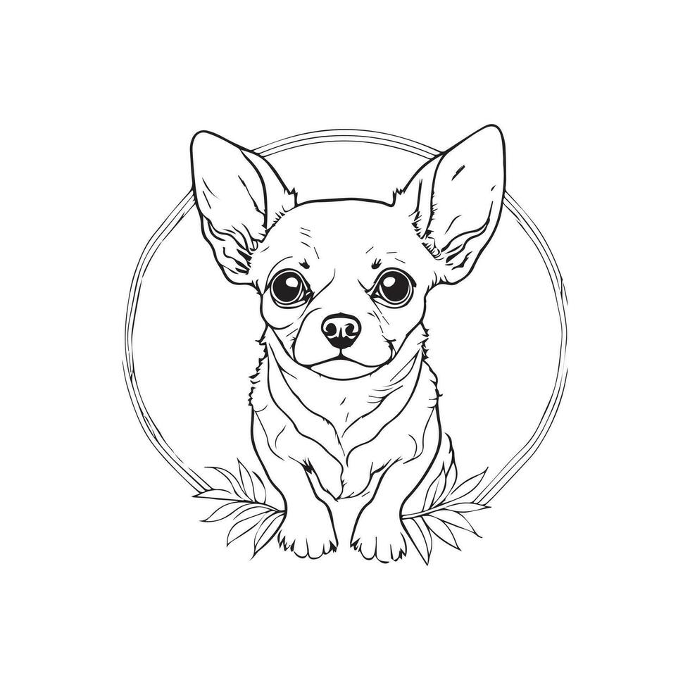 linda bebé perro línea Arte diseño vector