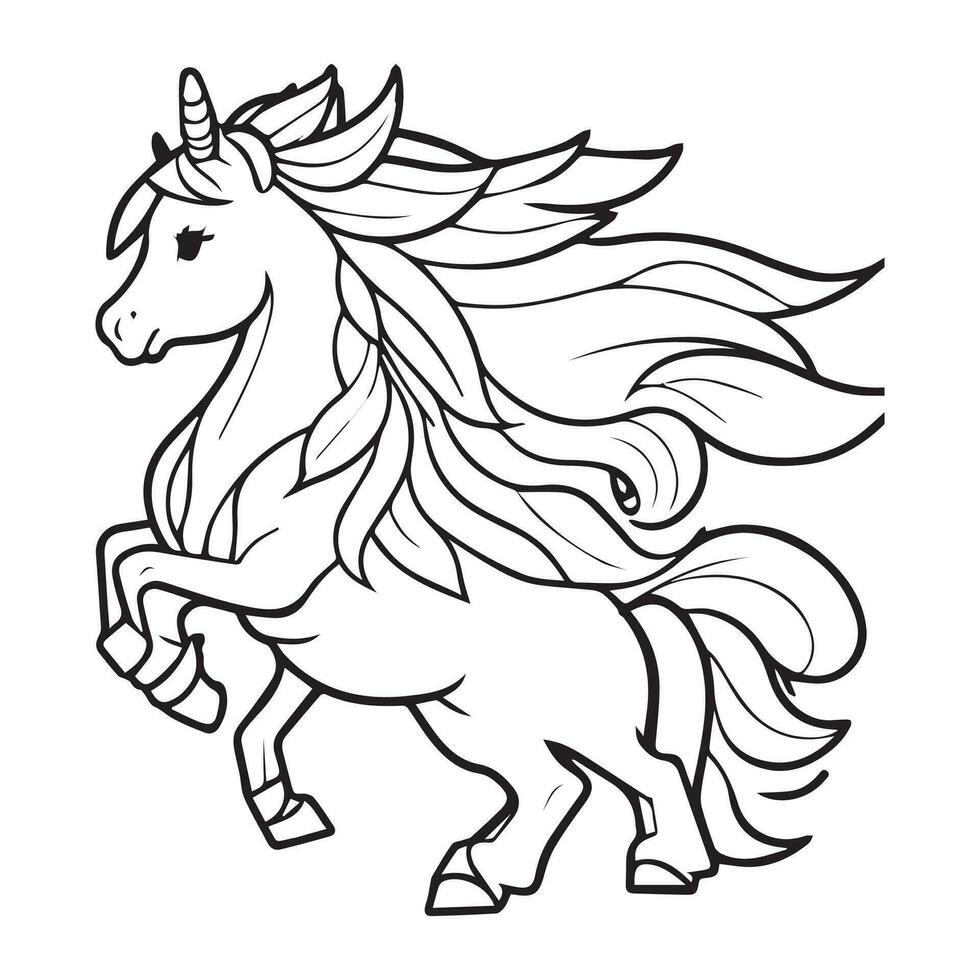 Cute Baby Horse Line Art vector