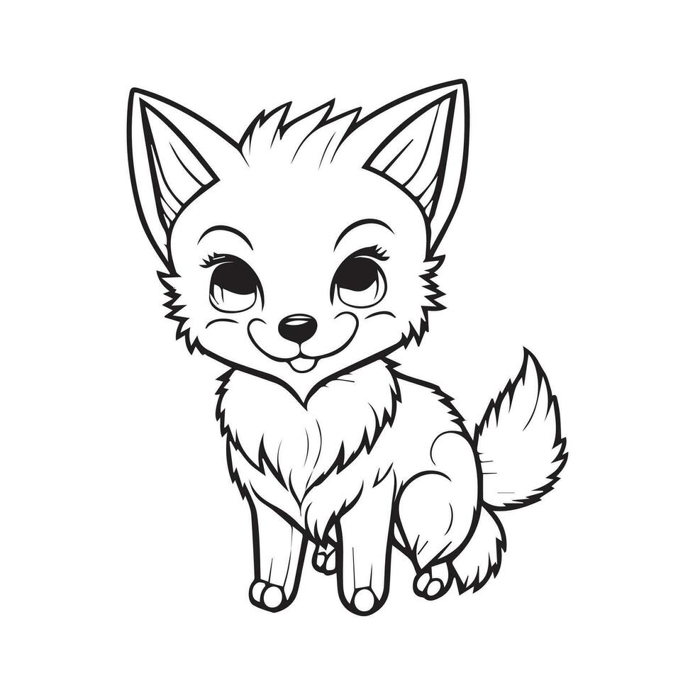 Cute Baby Fox Line Art Design 25774916 Vector Art at Vecteezy