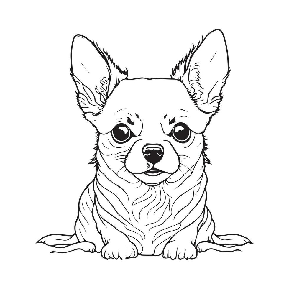 Cute Baby Dog Line Art Design vector