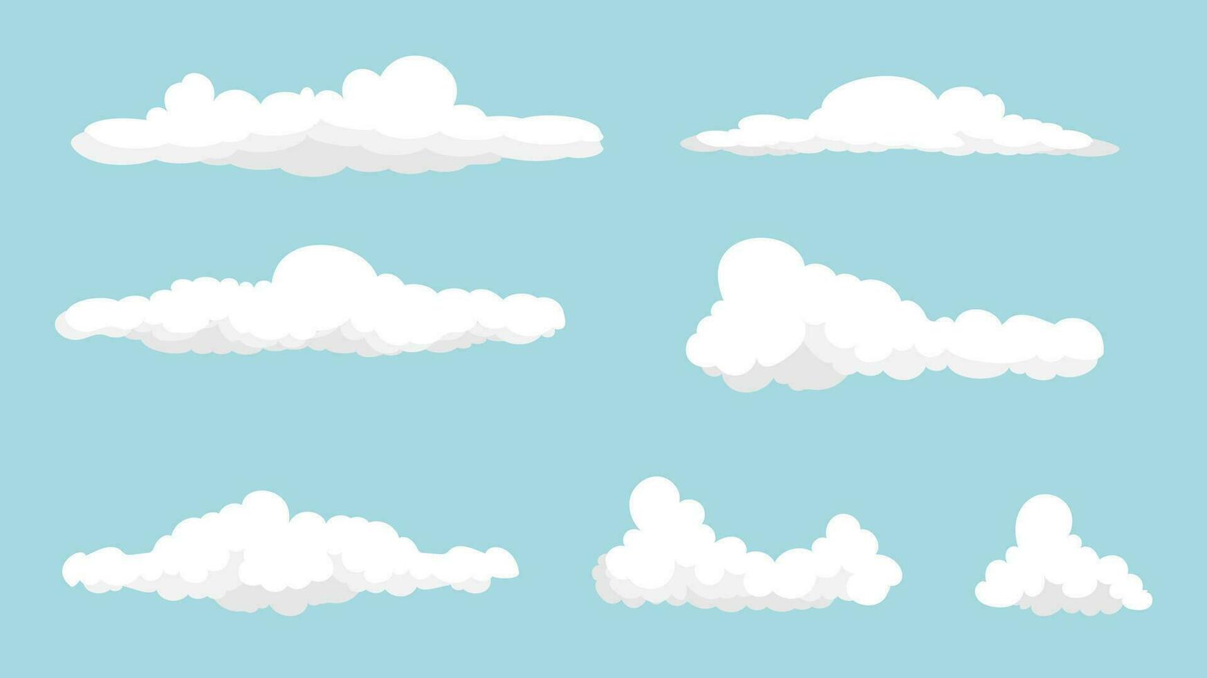 Cloud set, set of white cartoon clouds, white clouds collection flat style easy to edit, vector illustration.