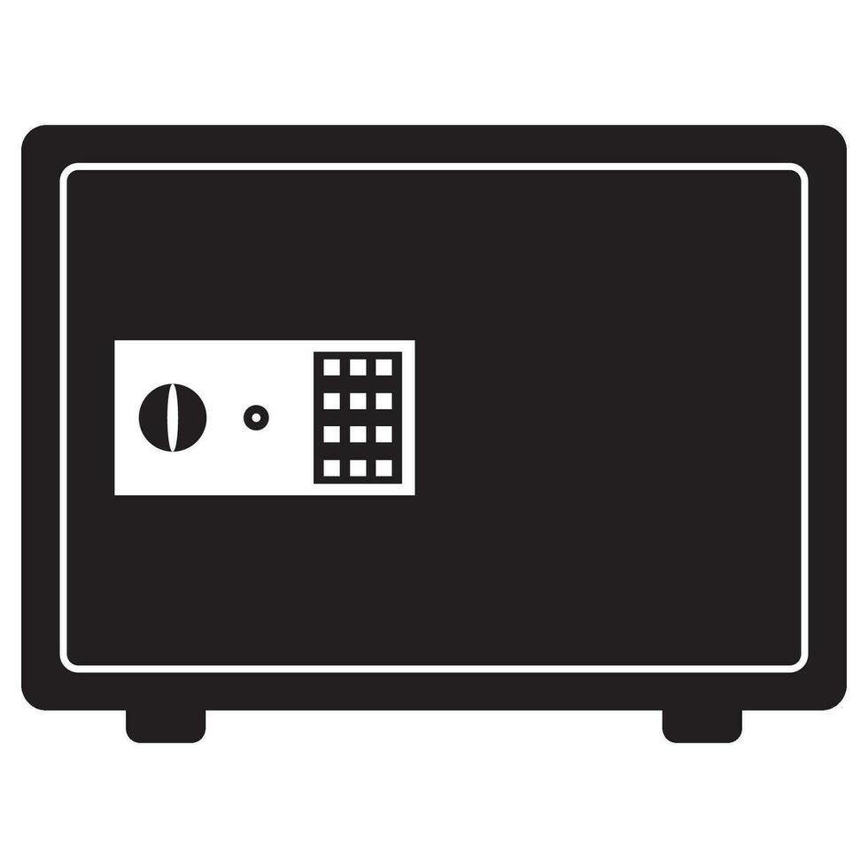 dinero seguro caja icono logo vector diseño