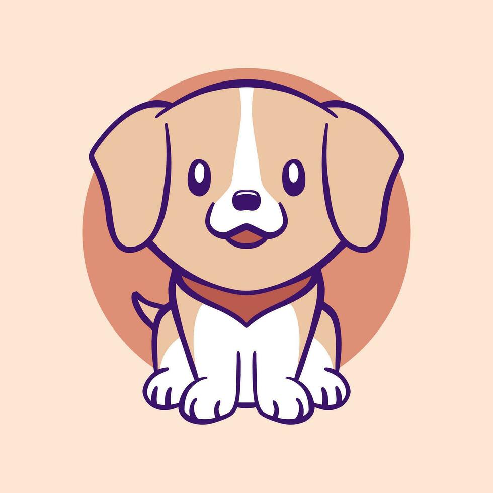Cute Dog For Colored Background Isolated Logo vector