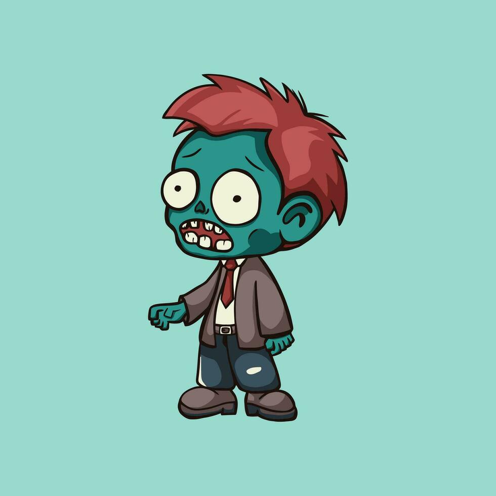 zombie isolated blue background suitable for the logo vector