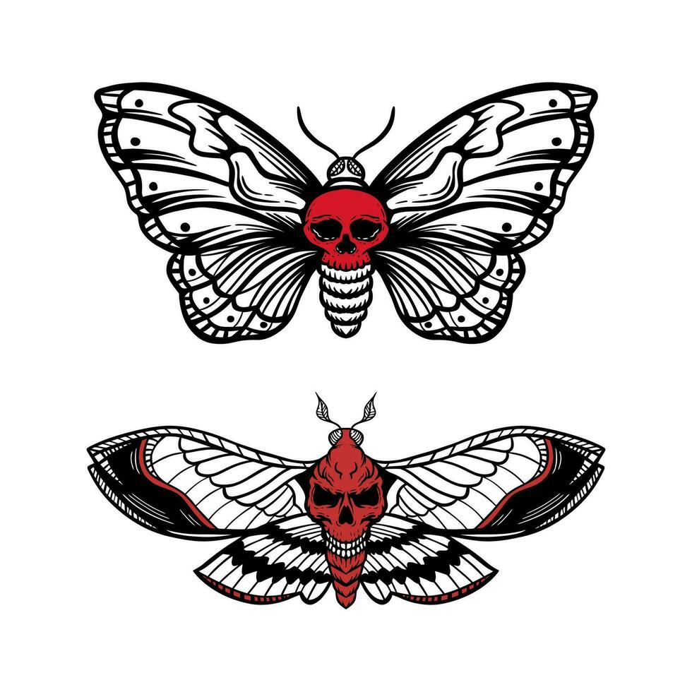 skull moth isolated white background suitable for the logo vector