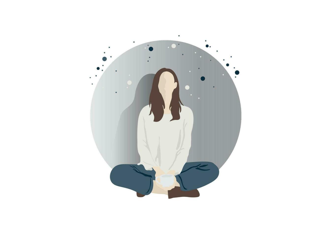 meditación vida estilo ilustración vector