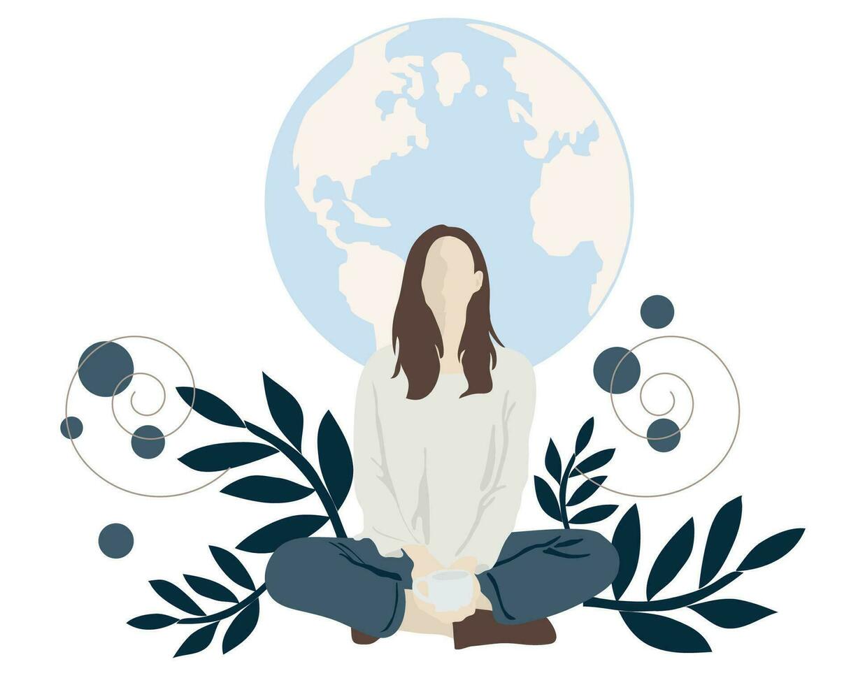 meditación vida estilo mundo antecedentes ilustración vector