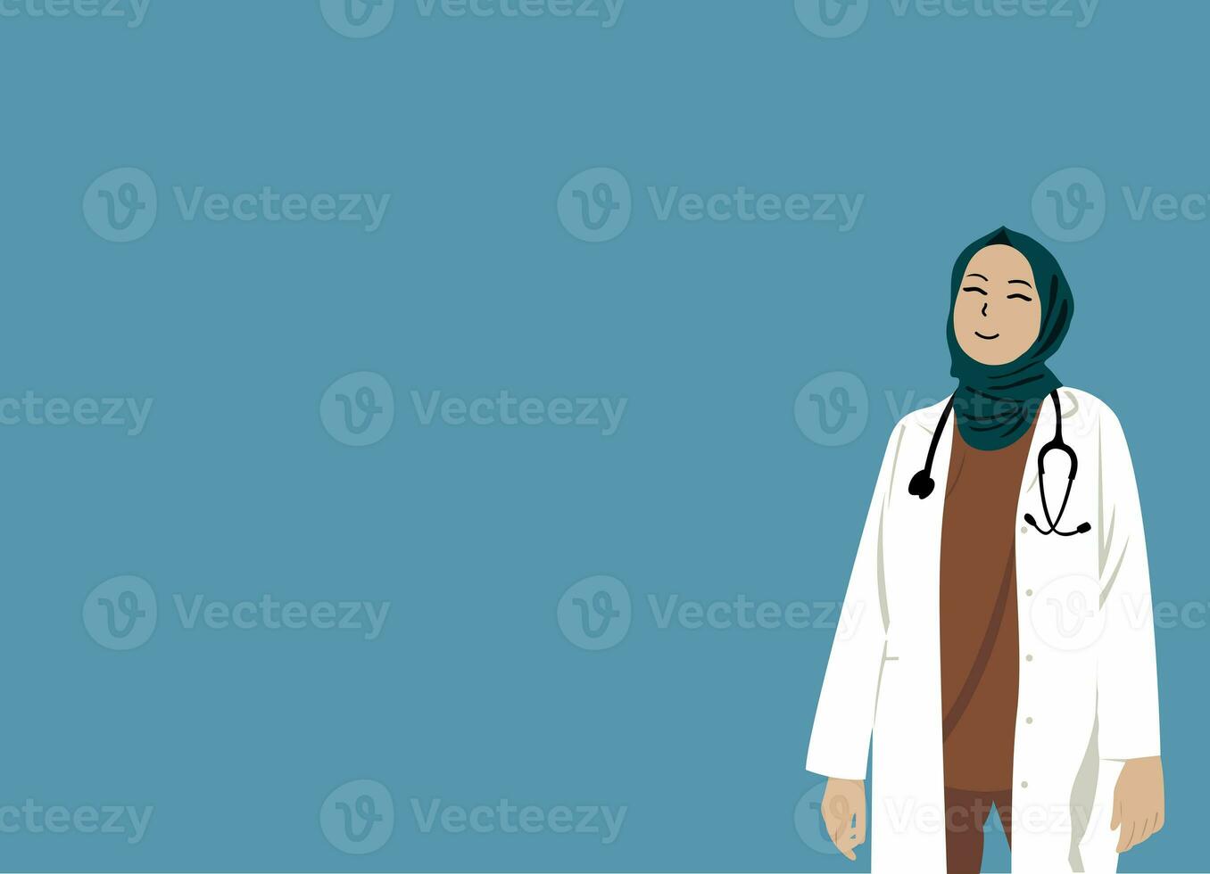 ilustración personaje médico musulmán mujer aislado foto