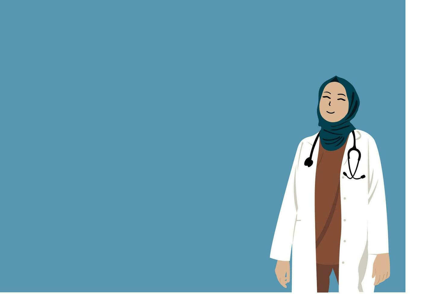 Illustration character doctor muslim woman isolated vector