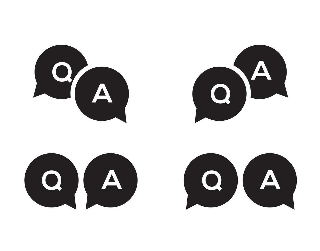 Q and A sign or question and answer icon isolated flat design vector illustration.