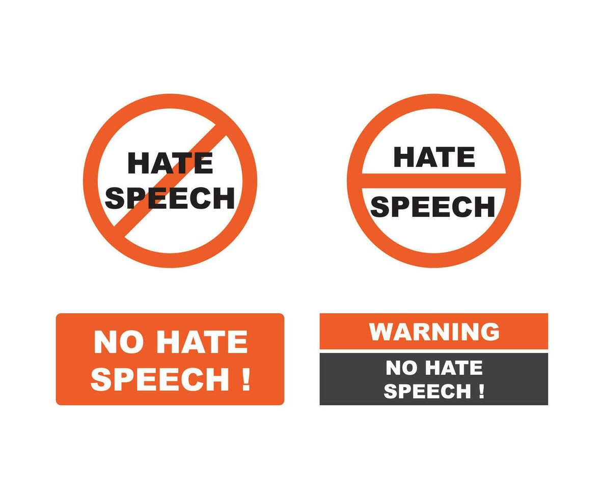 Stop icon social negative word. No hate speech sign isolated vector illustration.